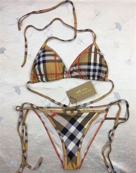 matching burberry swimsuits|Burberry dupe bikini.